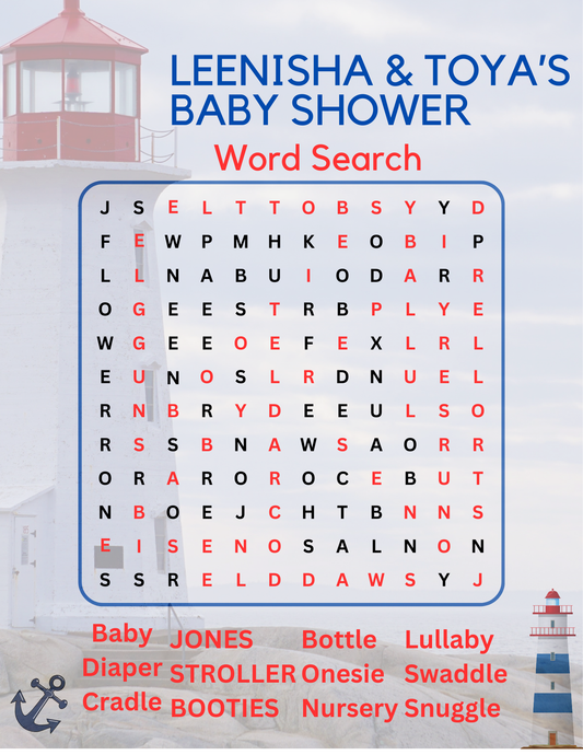 Baby Shower Word Search